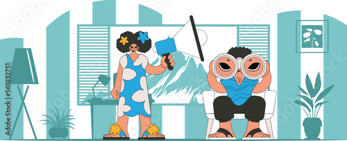 Woman and man specialists Human resource and staff recruitment.