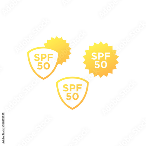 Ultraviolet protection, radiation sign. Sun danger and sunblock cream solution icon logo set collection label. Vector EPS 10