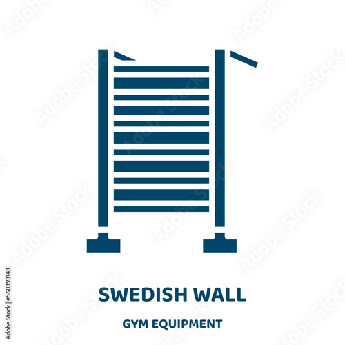 swedish wall vector icon from gym equipment collection. swedish filled flat symbol for mobile concept and web design. Black wall glyph icon. Isolated sign, logo illustration. Vector graphics.