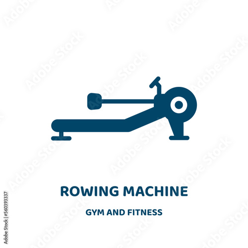 rowing machine vector icon from gym and fitness collection. weight filled flat symbol for mobile concept and web design. Black drink glyph icon. Isolated sign, logo illustration. Vector graphics.