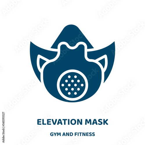 elevation mask vector icon from gym and fitness collection. mask filled flat symbol for mobile concept and web design. Black medical glyph icon. Isolated sign, logo illustration. Vector graphics.