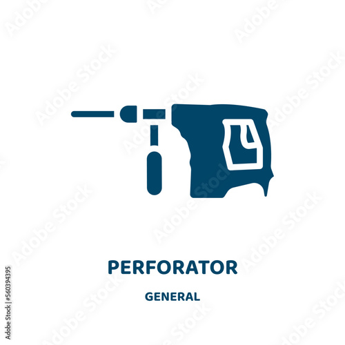 perforator vector icon from general collection. perforated filled flat symbol for mobile concept and web design. Black round glyph icon. Isolated sign, logo illustration. Vector graphics.