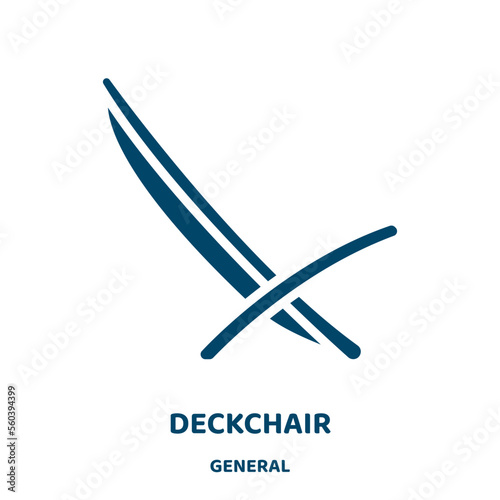 deckchair vector icon from general collection. chair filled flat symbol for mobile concept and web design. Black holiday glyph icon. Isolated sign, logo illustration. Vector graphics.