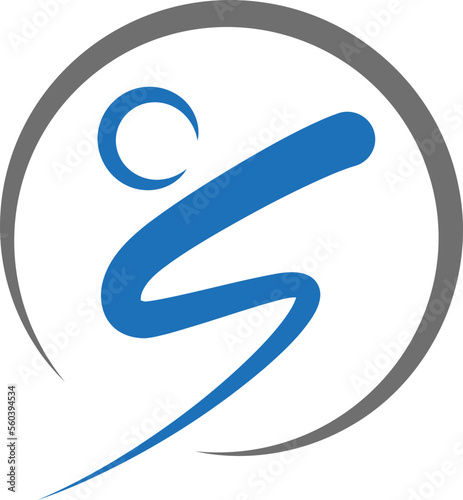 Mensch, Person in Bewegung, Fitness, Sport, Physiotherapie, Logo