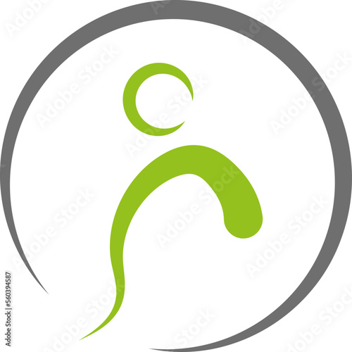 Mensch, Person in Bewegung, Fitness, Sport, Physiotherapie, Logo