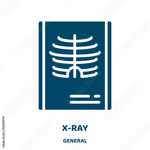 x-ray vector icon from general collection. medical filled flat symbol for mobile concept and web design. Black care glyph icon. Isolated sign, logo illustration. Vector graphics.