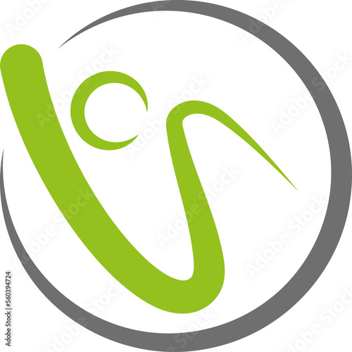 Person in Bewegung, Fitness, Sport, Physiotherapie, Logo