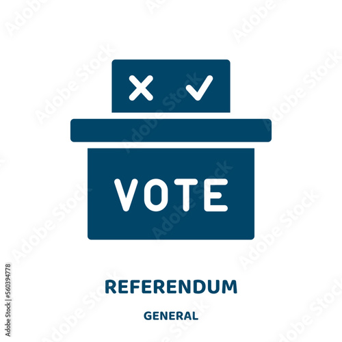 referendum vector icon from general collection. voting filled flat symbol for mobile concept and web design. Black vote glyph icon. Isolated sign, logo illustration. Vector graphics.