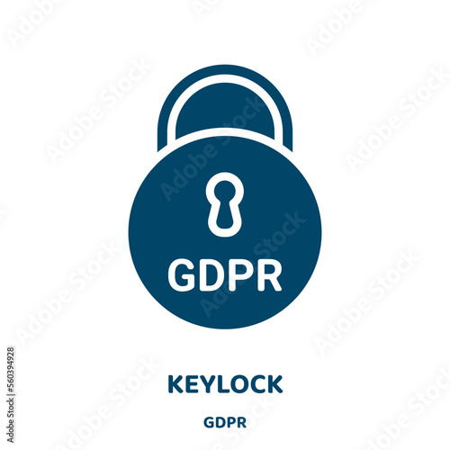 keylock vector icon from gdpr collection. security filled flat symbol for mobile concept and web design. Black key glyph icon. Isolated sign, logo illustration. Vector graphics.