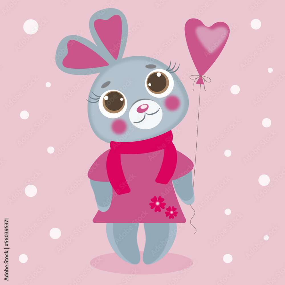 Bunny Rabbit Heart Air Balloon Vector Bunny Rabbit Heart Air Balloon Vector