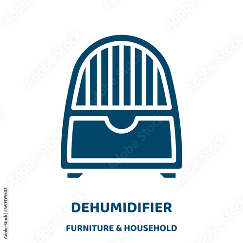 dehumidifier vector icon from furniture & household collection. purifier filled flat symbol for mobile concept and web design. Black cleaner glyph icon. Isolated sign, logo illustration. Vector .