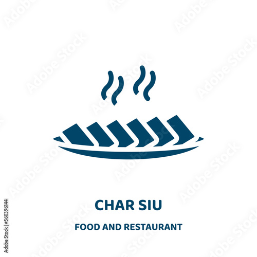 char siu vector icon from food and restaurant collection. chinese filled flat symbol for mobile concept and web design. Black asian glyph icon. Isolated sign, logo illustration. Vector graphics. photo