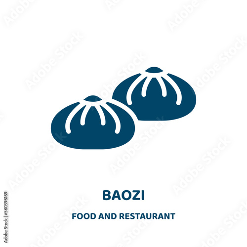 baozi vector icon from food and restaurant collection. food filled flat symbol for mobile concept and web design. Black snack glyph icon. Isolated sign, logo illustration. Vector graphics.