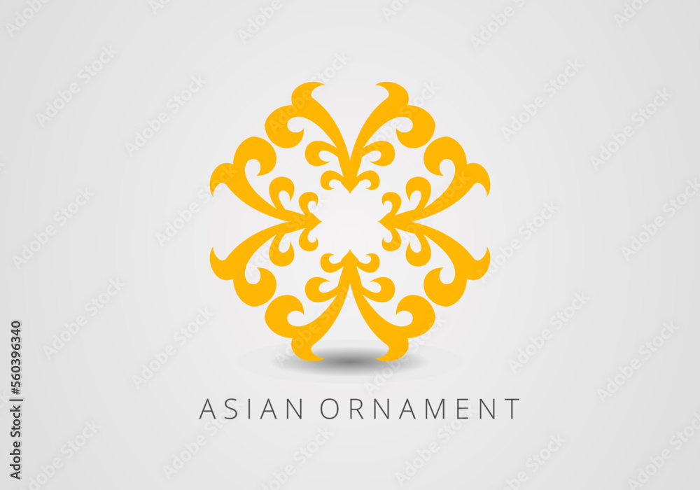 Islamic ornament vector, persian motiff. Asian floral designs. Abstract Asian elements of the national pattern of the ancient nomads of the Kazakhs, Kyrgyz, Mongols, Tatars, Uzbeks, Tajiks and other
