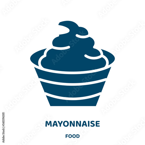mayonnaise vector icon from food collection. food filled flat symbol for mobile concept and web design. Black tomato glyph icon. Isolated sign, logo illustration. Vector graphics.