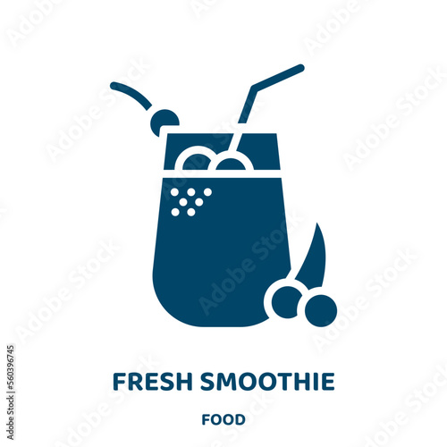fresh smoothie vector icon from food collection. smoothie filled flat symbol for mobile concept and web design. Black fresh glyph icon. Isolated sign, logo illustration. Vector graphics.