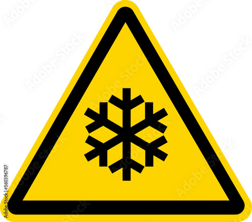 Cold warning sign on isolated background. Vector illustration.
