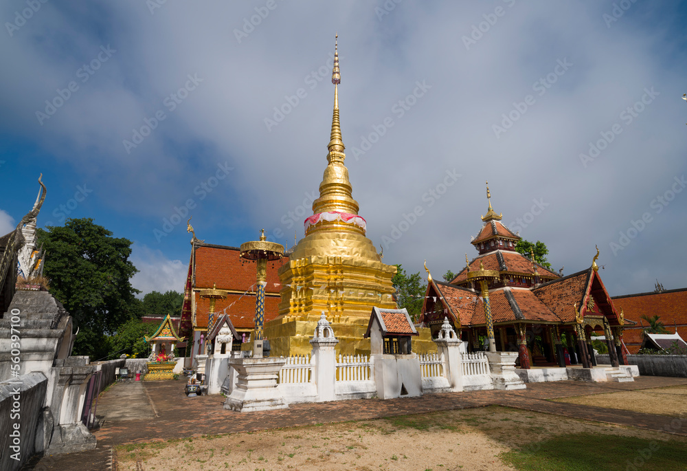 Fototapeta premium Wat Pong Sanuk Nua temple. The temple received the Asia-Pacifc Heritage Award for Cultural Heritage Conservation from UNESCO in 2008.