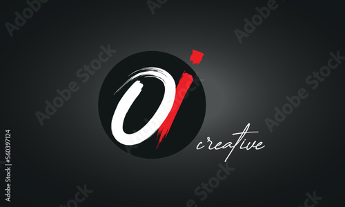 OI Letters Brush Paint Logo, Elegant Vector Design