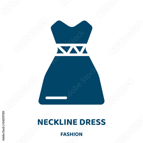 neckline dress vector icon from fashion collection. dress filled flat symbol for mobile concept and web design. Black body glyph icon. Isolated sign, logo illustration. Vector graphics.
