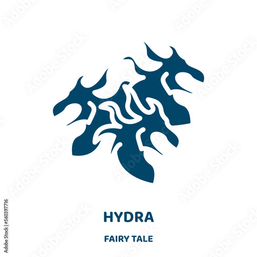 hydra vector icon from fairy tale collection. dragon filled flat symbol for mobile concept and web design. Black emblem glyph icon. Isolated sign, logo illustration. Vector graphics.