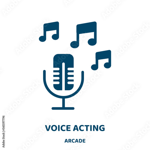 voice acting vector icon from arcade collection. voice filled flat symbol for mobile concept and web design. Black acting glyph icon. Isolated sign, logo illustration. Vector graphics.