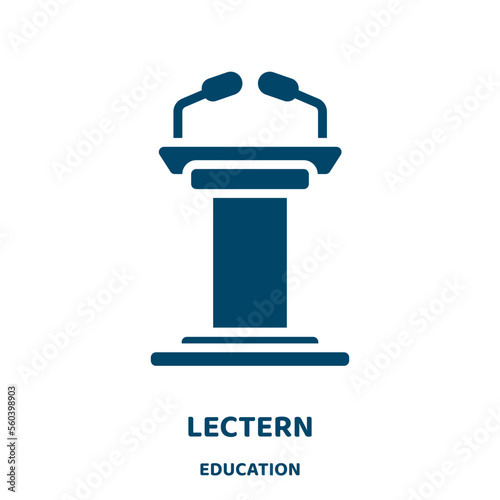 lectern vector icon from education collection. podium filled flat symbol for mobile concept and web design. Black speech glyph icon. Isolated sign, logo illustration. Vector graphics.