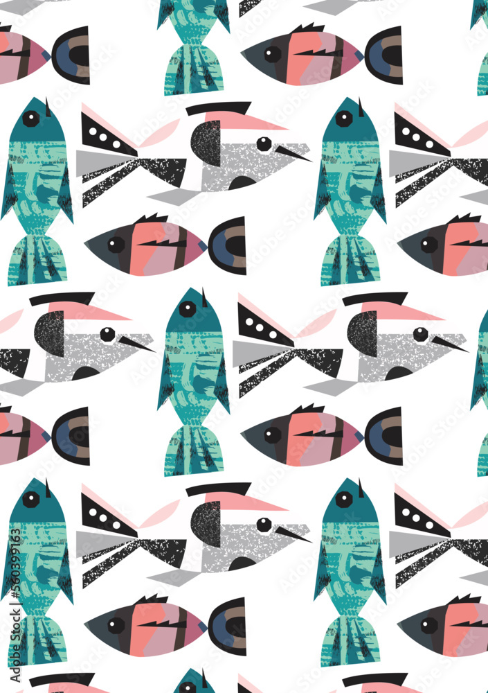 seamless pattern with fish seamless pattern with fish