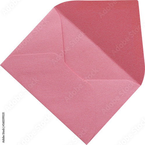 Open small envelope close up isolated