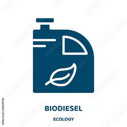 biodiesel vector icon from ecology collection. energy filled flat symbol for mobile concept and web design. Black natural glyph icon. Isolated sign, logo illustration. Vector graphics.