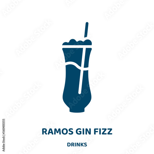 ramos gin fizz vector icon from drinks collection. pub filled flat symbol for mobile concept and web design. Black gin glyph icon. Isolated sign, logo illustration. Vector graphics.