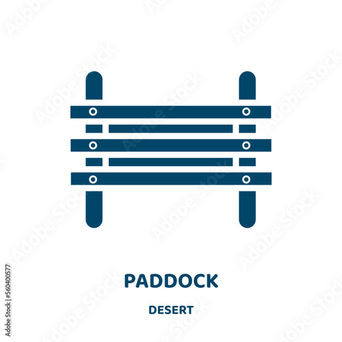 paddock vector icon from desert collection. horse filled flat symbol for mobile concept and web design. Black animal glyph icon. Isolated sign, logo illustration. Vector graphics.