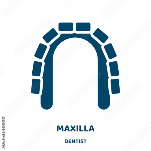 maxilla vector icon from dentist collection. mandible filled flat symbol for mobile concept and web design. Black jaw glyph icon. Isolated sign, logo illustration. Vector graphics. photo