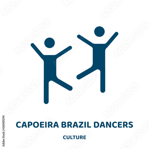 capoeira brazil dancers vector icon from culture collection. dance filled flat symbol for mobile concept and web design. Black brazil glyph icon. Isolated sign, logo illustration. Vector graphics.