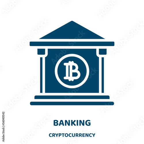 banking vector icon from cryptocurrency collection. finance filled flat symbol for mobile concept and web design. Black bank glyph icon. Isolated sign, logo illustration. Vector graphics.