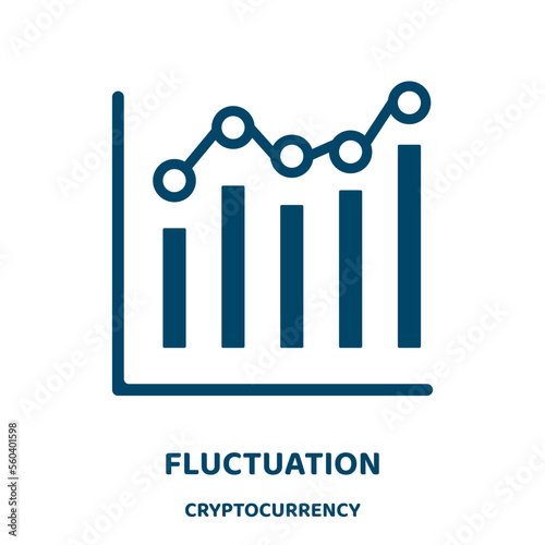 fluctuation vector icon from cryptocurrency collection. business filled flat symbol for mobile concept and web design. Black wave glyph icon. Isolated sign, logo illustration. Vector graphics.