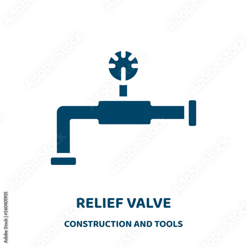 relief valve vector icon from construction and tools collection. medical filled flat symbol for mobile concept and web design. Black ventilation glyph icon. Isolated sign, logo illustration. Vector .