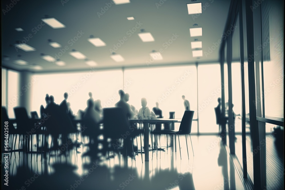 blurred business meeting room , ai generated