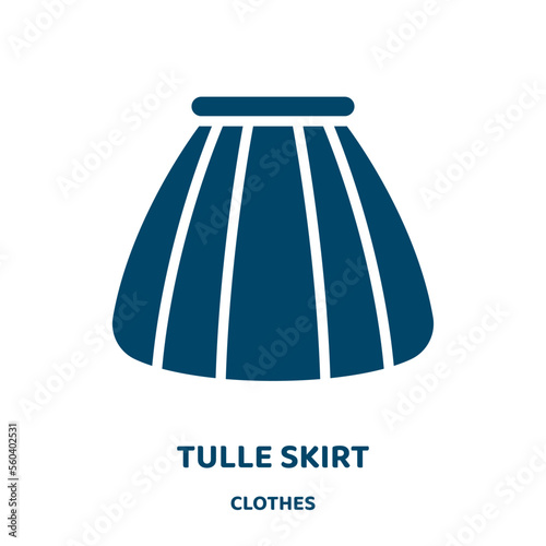 tulle skirt vector icon from clothes collection. pink filled flat symbol for mobile concept and web design. Black ballerina glyph icon. Isolated sign, logo illustration. Vector graphics.