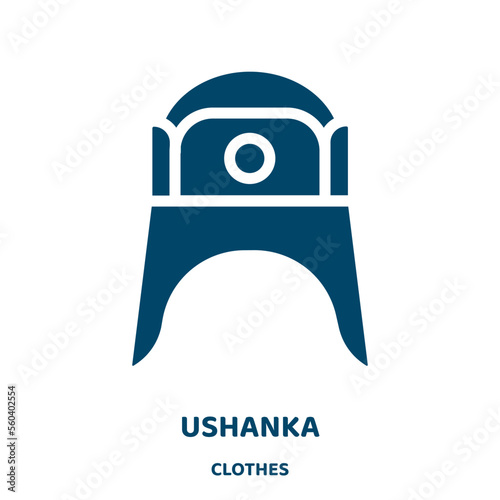 ushanka vector icon from clothes collection. fur filled flat symbol for mobile concept and web design. Black hat glyph icon. Isolated sign, logo illustration. Vector graphics.