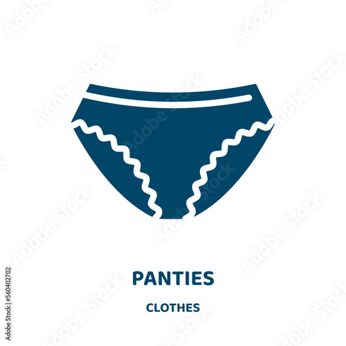 panties vector icon from clothes collection. underwear filled flat symbol for mobile concept and web design. Black lingerie glyph icon. Isolated sign, logo illustration. Vector graphics.