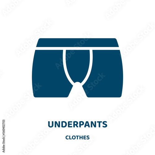 underpants vector icon from clothes collection. underwear filled flat symbol for mobile concept and web design. Black style glyph icon. Isolated sign, logo illustration. Vector graphics.