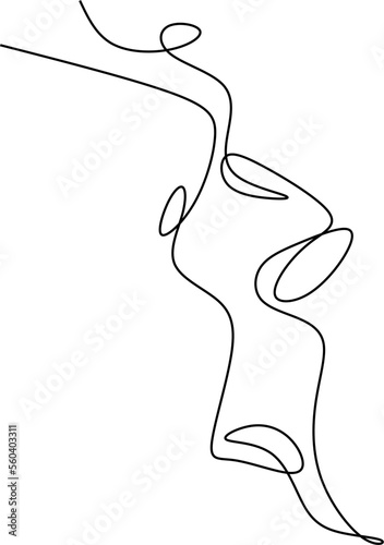 One continuous one line drawing of a woman and a man. Embrace of a young couple, lovers, woman and man. Romantic. Valentine's Day, postcards, valentines, tattoos