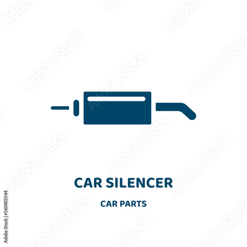 car silencer vector icon from car parts collection. car filled flat symbol for mobile concept and web design. Black vehicle glyph icon. Isolated sign, logo illustration. Vector graphics.