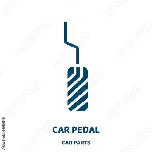 car pedal vector icon from car parts collection. car filled flat symbol for mobile concept and web design. Black pedal glyph icon. Isolated sign, logo illustration. Vector graphics.
