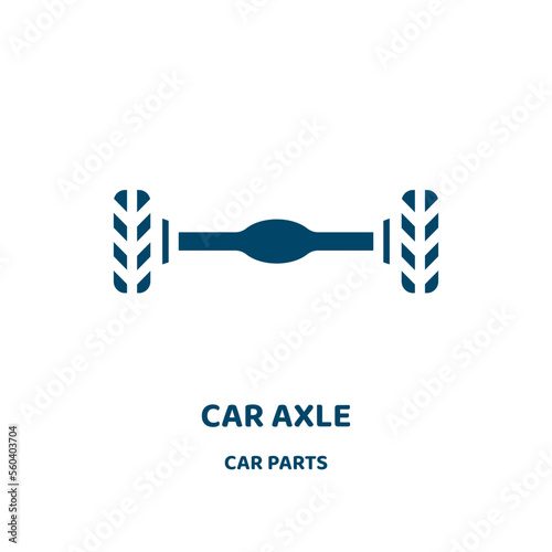 car axle vector icon from car parts collection. vehicle filled flat symbol for mobile concept and web design. Black automobile glyph icon. Isolated sign, logo illustration. Vector graphics.