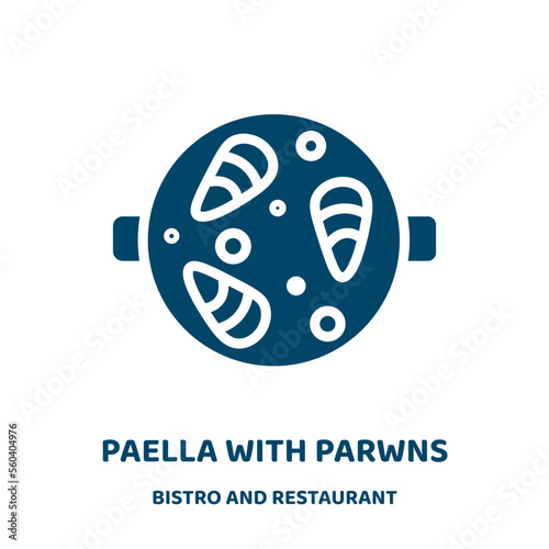 paella with parwns vector icon from bistro and restaurant collection. salad filled flat symbol for mobile concept and web design. Black nachos glyph icon. Isolated sign, logo illustration. Vector .