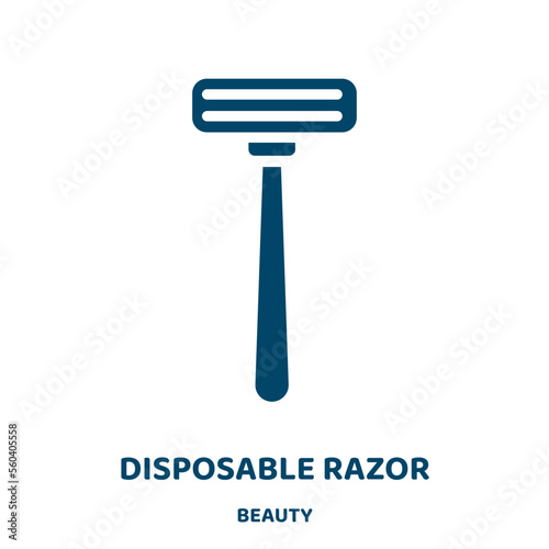 disposable razor vector icon from beauty collection. beauty filled flat symbol for mobile concept and web design. Black cutter glyph icon. Isolated sign, logo illustration. Vector graphics.
