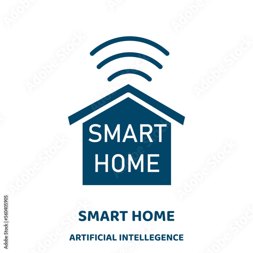 smart home vector icon from artificial intellegence and future technology collection. app filled flat symbol for mobile concept and web design. Black house glyph icon. Isolated sign, logo .