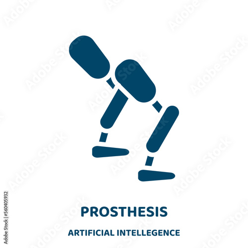 prosthesis vector icon from artificial intellegence and future technology collection. dental filled flat symbol for mobile concept and web design. Black tooth glyph icon. Isolated sign, logo .